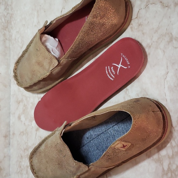 Twisted X metallic copper flats loafers removible insole women's shoes size 10 - Picture 7 of 8